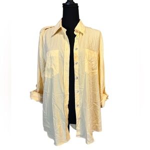 Chico's Soft Yellow Button Down Shirt size 2